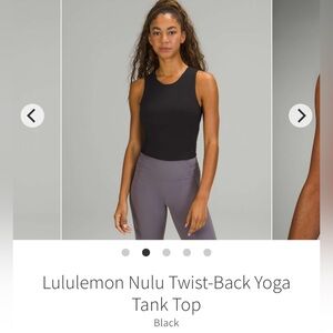 Lululemon Nulu Twist-Back Yoga Tank Top size 8 black